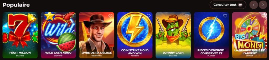 Vincispin Casino jeux